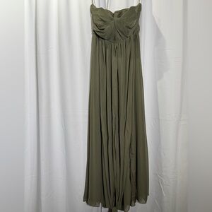 Birdy Grey Strapless Convertible Olive Dress